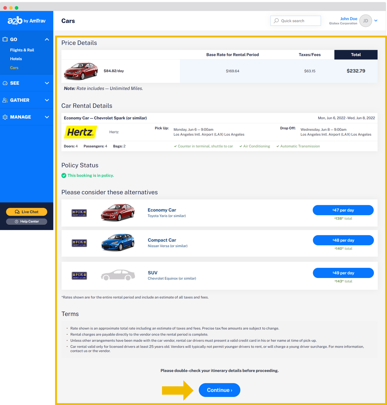 How do I make a car rental reservation?