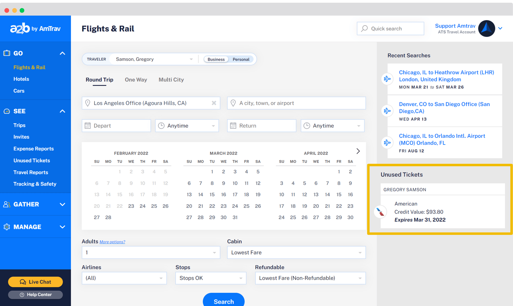 How do I use my unused airline tickets?
